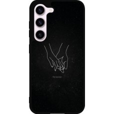 Samsung Galaxy S23 Case Hülle - Silikon schwarz Valentine 2023 hands forever