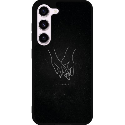 Samsung Galaxy S23 Case Hülle - Silikon schwarz Valentine 2023 hands forever