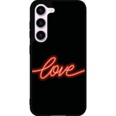 Samsung Galaxy S23 Case Hülle - Silikon schwarz Valentine 2023 neon love