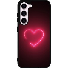 Samsung Galaxy S23 Case Hülle - Silikon schwarz Valentine 2023 single neon heart
