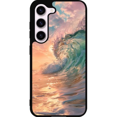 Samsung Galaxy S23 Case Hülle - Silikon schwarz Wave Sunset