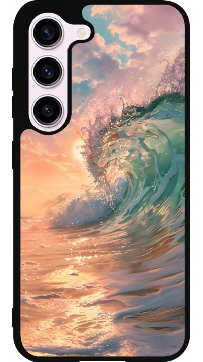 Samsung Galaxy S23 Case Hülle - Silikon schwarz Wave Sunset