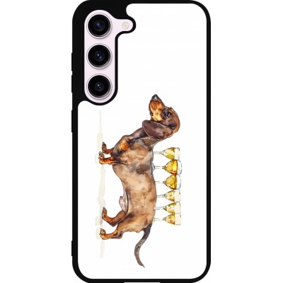 Samsung Galaxy S23 Case Hülle - Silikon schwarz Wine Teckel