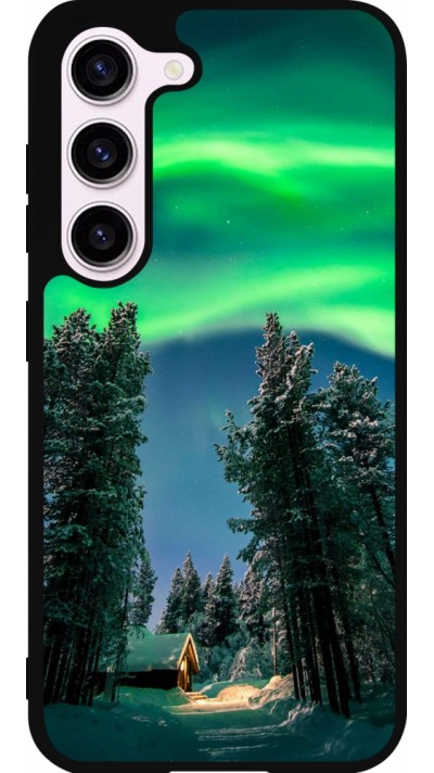 Samsung Galaxy S23 Case Hülle - Silikon schwarz Winter 22 Northern Lights