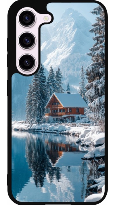 Samsung Galaxy S23 Case Hülle - Silikon schwarz Winter 25 Winter house forest day