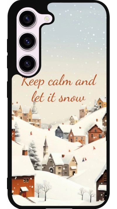Samsung Galaxy S23 Case Hülle - Silikon schwarz Winter 25 Winter Keep calm and let it snow