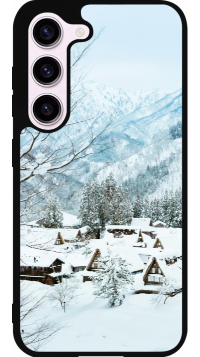 Samsung Galaxy S23 Case Hülle - Silikon schwarz Winter 25 Winter snowy landscape