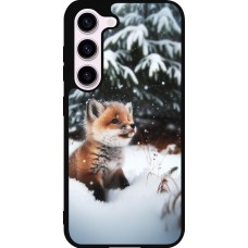 Samsung Galaxy S23 Case Hülle - Silikon schwarz Weihnachten 2023 Fuechslein Tanne