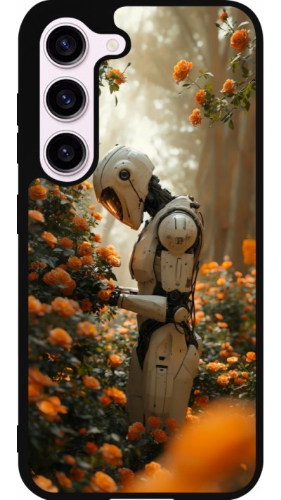 Samsung Galaxy S23 FE Case Hülle - Silikon schwarz Astronaut flowers 2025