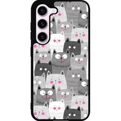 Samsung Galaxy S23 FE Case Hülle - Silikon schwarz Katzenschwärme