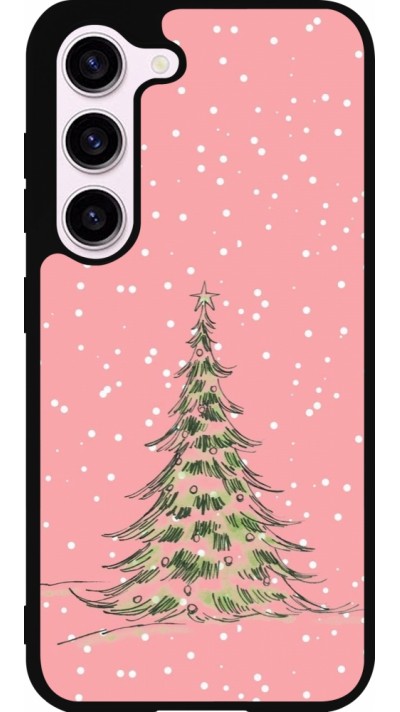Samsung Galaxy S23 FE Case Hülle - Silikon schwarz Christmas 25 Pink Tree