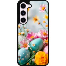 Samsung Galaxy S23 FE Case Hülle - Silikon schwarz Easter 2026 Eggs with flowers