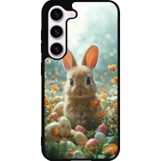 Samsung Galaxy S23 FE Case Hülle - Silikon schwarz Easter 2026 Rabbit in the garden