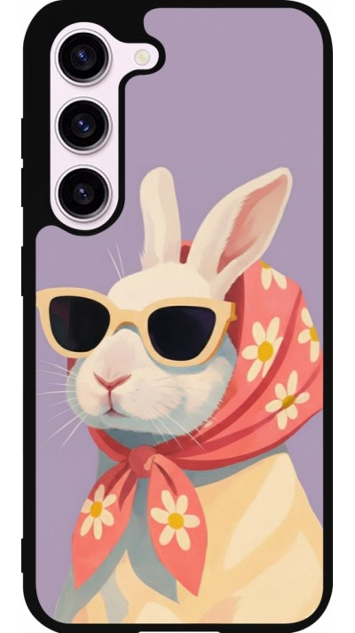 Samsung Galaxy S23 FE Case Hülle - Silikon schwarz Easter 2026 Rabbit with scarf
