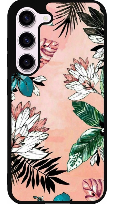 Samsung Galaxy S23 FE Case Hülle - Silikon schwarz Flowers Artprint