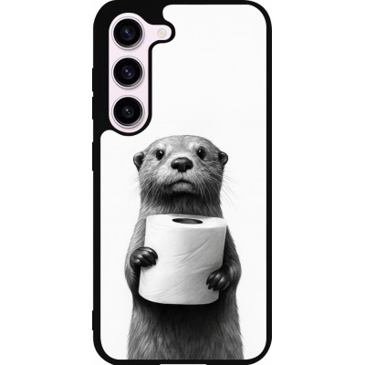 Samsung Galaxy S23 FE Case Hülle - Silikon schwarz Otter Toilettenpapier