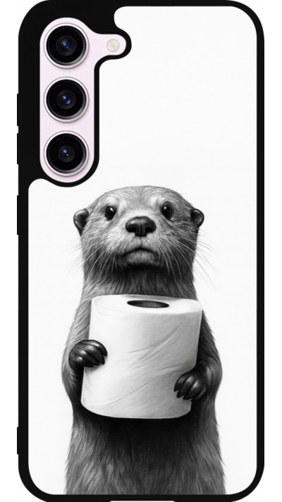 Samsung Galaxy S23 FE Case Hülle - Silikon schwarz Otter Toilettenpapier