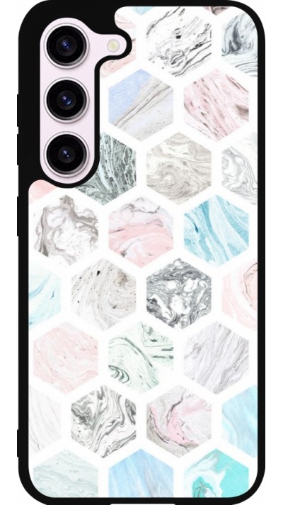 Samsung Galaxy S23 FE Case Hülle - Silikon schwarz Marble Everything