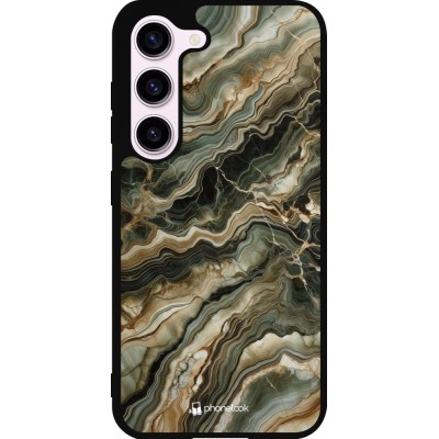 Samsung Galaxy S23 FE Case Hülle - Silikon schwarz Oliv Marmor