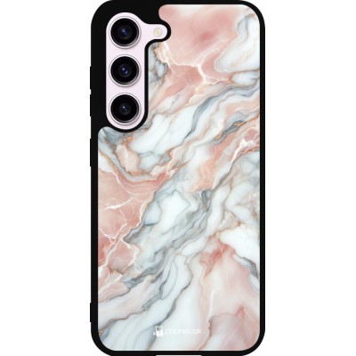 Samsung Galaxy S23 FE Case Hülle - Silikon schwarz Rosa Leuchtender Marmor