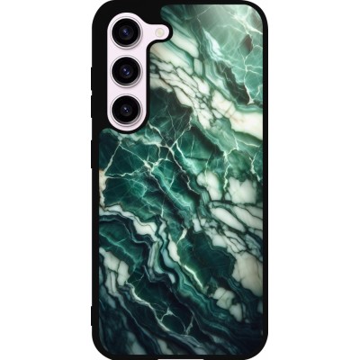 Samsung Galaxy S23 FE Case Hülle - Silikon schwarz Majestätischer grüner Marmor