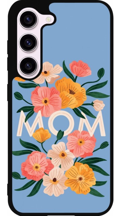 Coque Samsung Galaxy S23 FE - Silicone rigide noir Mom 2026 Flowers
