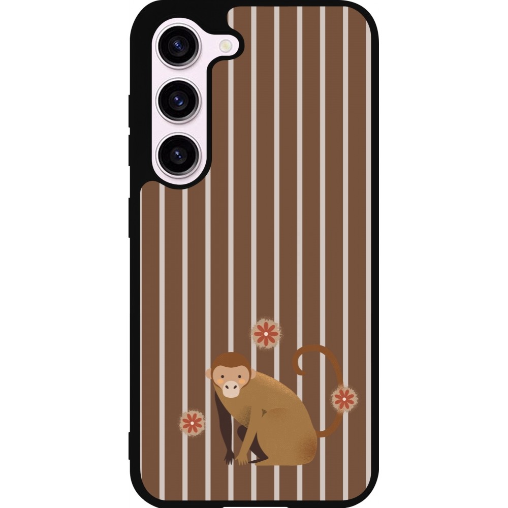 Samsung Galaxy S23 FE Case Hülle - Silikon schwarz Monkey with stripes