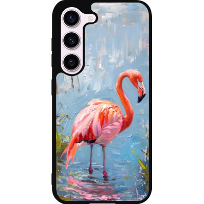 Samsung Galaxy S23 FE Case Hülle - Silikon schwarz Paint Flamingo