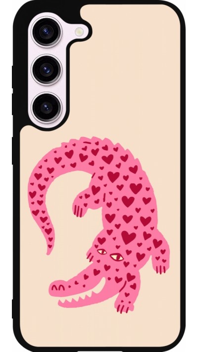 Samsung Galaxy S23 FE Case Hülle - Silikon schwarz Pink crocodile 2026