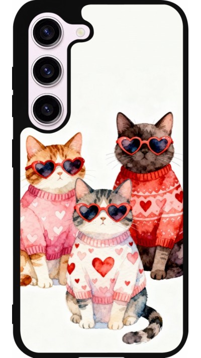 Samsung Galaxy S23 FE Case Hülle - Silikon schwarz Saint Valentines Day 26 Cat Love