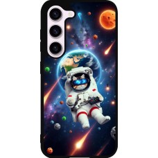 Samsung Galaxy S23 FE Case Hülle - Silikon schwarz VR SpaceCat Odyssee