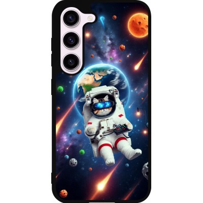 Samsung Galaxy S23 FE Case Hülle - Silikon schwarz VR SpaceCat Odyssee