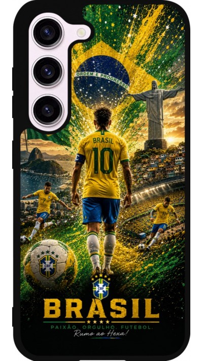 Samsung Galaxy S23 FE Case Hülle - Silikon schwarz Fussball Brasilien splash 2026