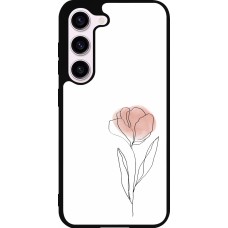 Samsung Galaxy S23 FE Case Hülle - Silikon schwarz Spring 23 minimalist flower