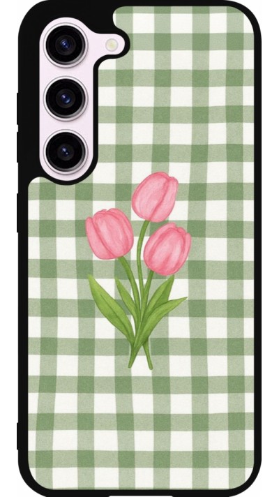 Samsung Galaxy S23 FE Case Hülle - Silikon schwarz Green vichy tulips 2026