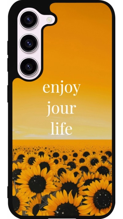 Samsung Galaxy S23 FE Case Hülle - Silikon schwarz Summer 2025 Enjoy your life