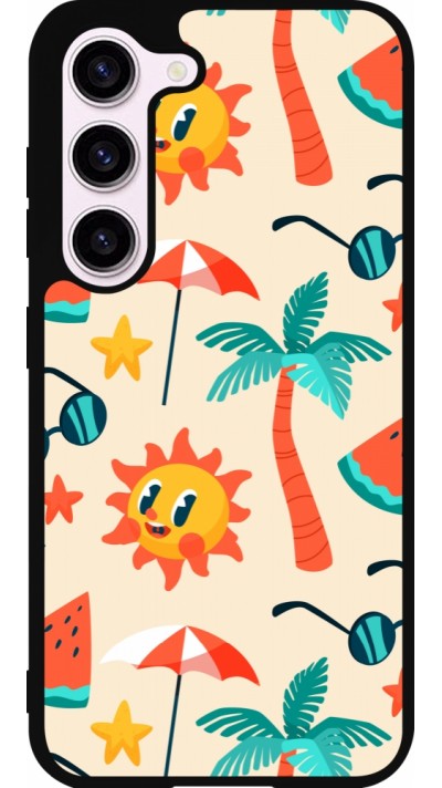 Samsung Galaxy S23 FE Case Hülle - Silikon schwarz Summer 2025 Pattern soleil