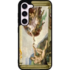 Samsung Galaxy S23 FE Case Hülle - Silikon schwarz Kunstbild - Die Erschaffung Adams - Michelangelo