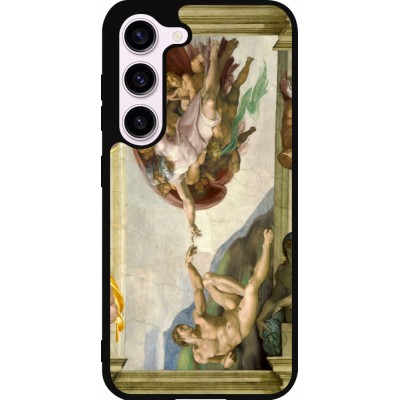 Samsung Galaxy S23 FE Case Hülle - Silikon schwarz Kunstbild - Die Erschaffung Adams - Michelangelo