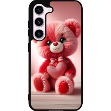 Samsung Galaxy S23 FE Case Hülle - Silikon schwarz Valentin 2024 Rosaroter Teddybär