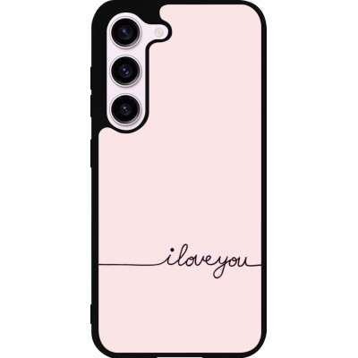 Samsung Galaxy S23 FE Case Hülle - Silikon schwarz Valentine 2023 i love you writing