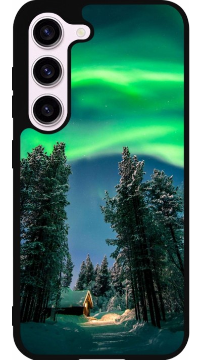 Samsung Galaxy S23 FE Case Hülle - Silikon schwarz Winter 22 Northern Lights