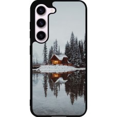 Samsung Galaxy S23 FE Case Hülle - Silikon schwarz Winter 25 Winter house forest afternoon