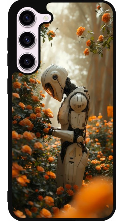 Samsung Galaxy S23+ Case Hülle - Silikon schwarz Astronaut flowers 2025