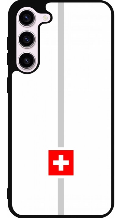 Samsung Galaxy S23+ Case Hülle - Silikon schwarz Kanton CH weiss