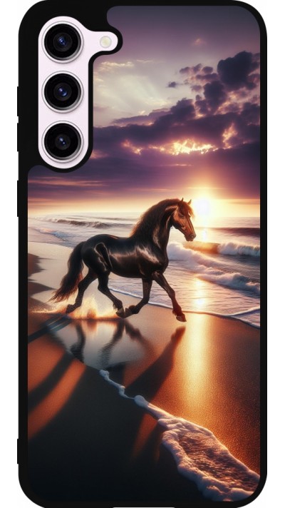Samsung Galaxy S23+ Case Hülle - Silikon schwarz Pferd majestätisch Strand