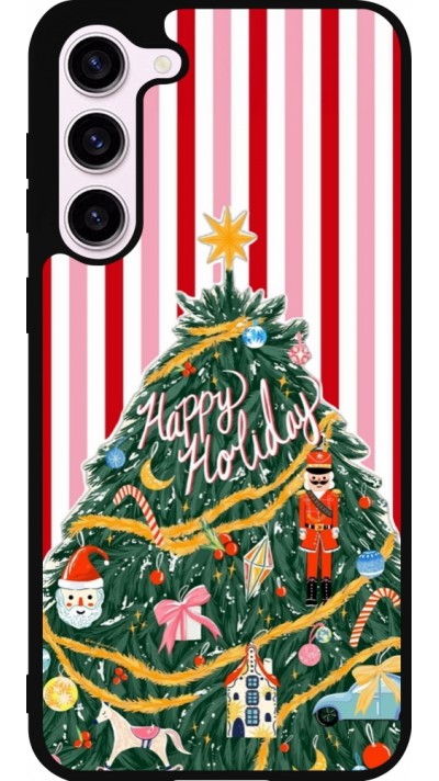 Coque Samsung Galaxy S23+ - Silicone rigide noir Christmas 25 Happy Holiday