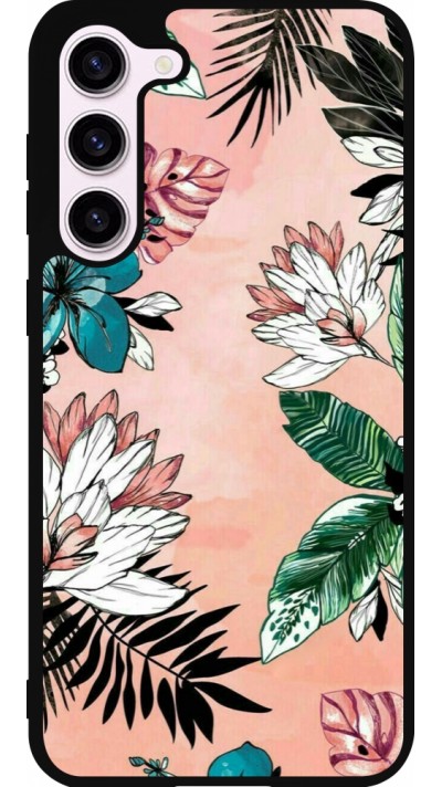 Samsung Galaxy S23+ Case Hülle - Silikon schwarz Flowers Artprint