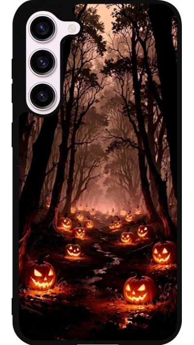 Coque Samsung Galaxy S23+ - Silicone rigide noir Halloween 2025 Road of Terrifying Pumpkins