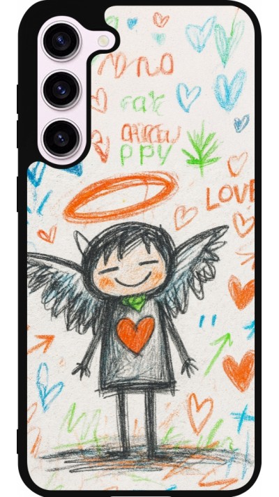 Samsung Galaxy S23+ Case Hülle - Silikon schwarz Little Angel Sketch Love